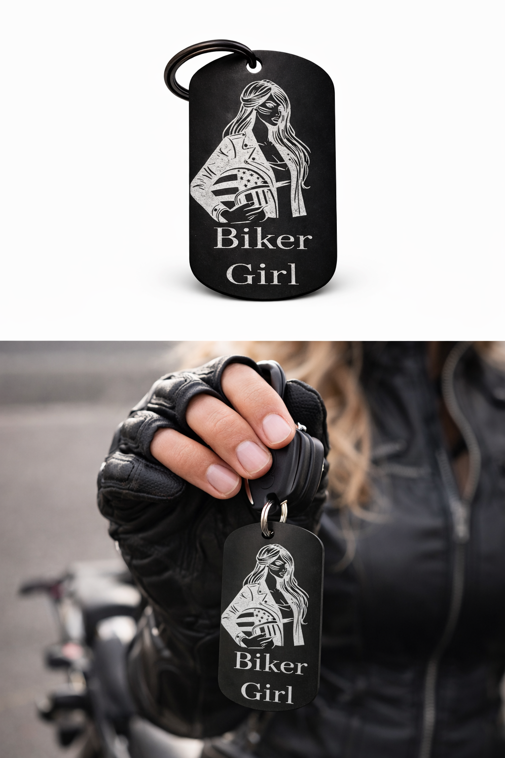 Schlüsselanhänger Biker Girl